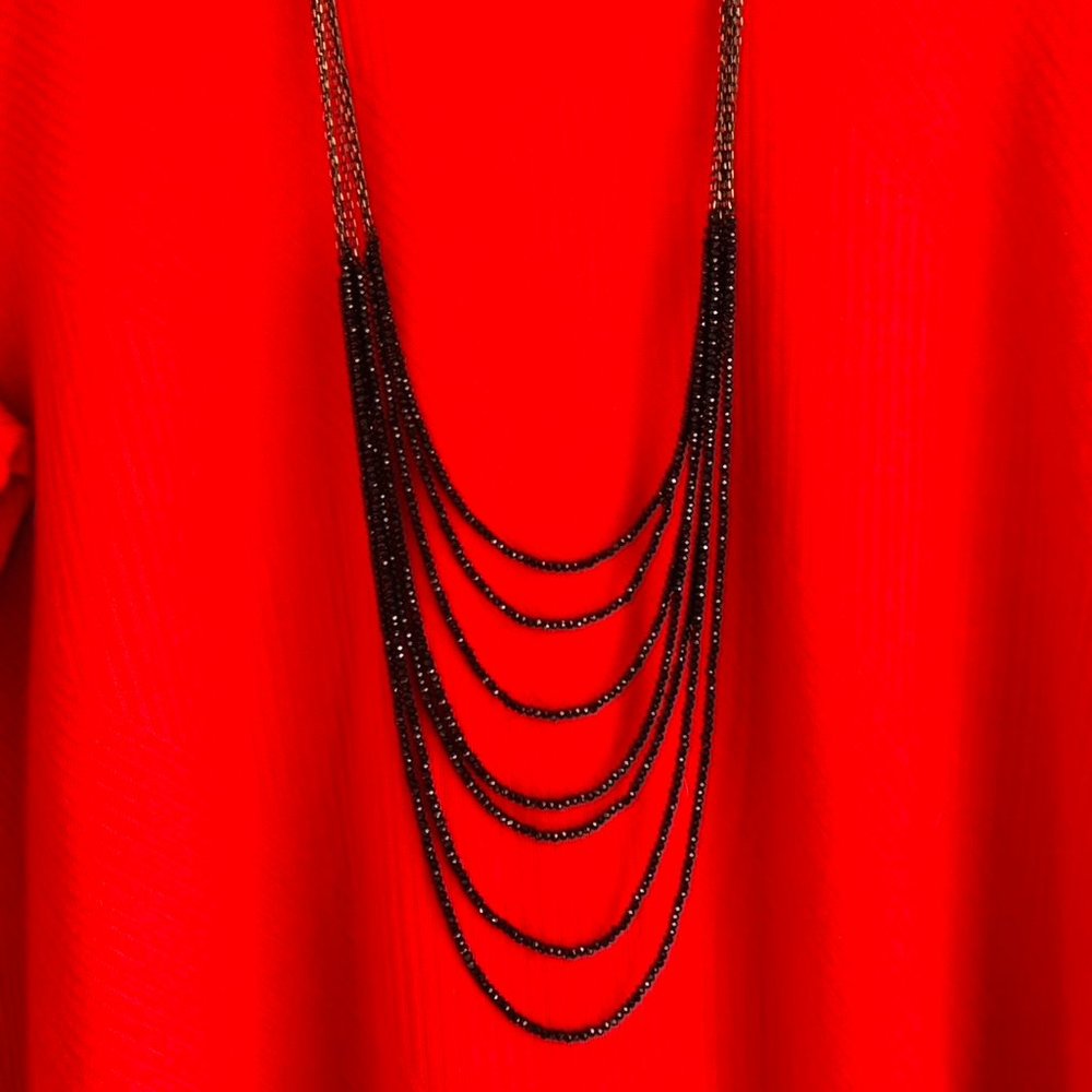 Bead and Chain Long Necklace